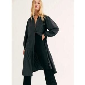 Free People Beach Old Bay Maxi Shirt Dress NWT Size Large